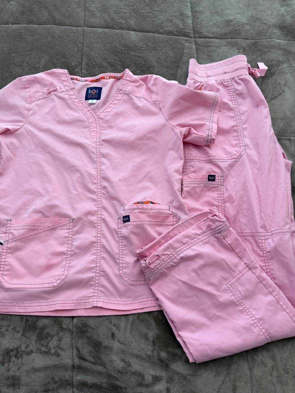 koi Women's Light Pink Scrub set